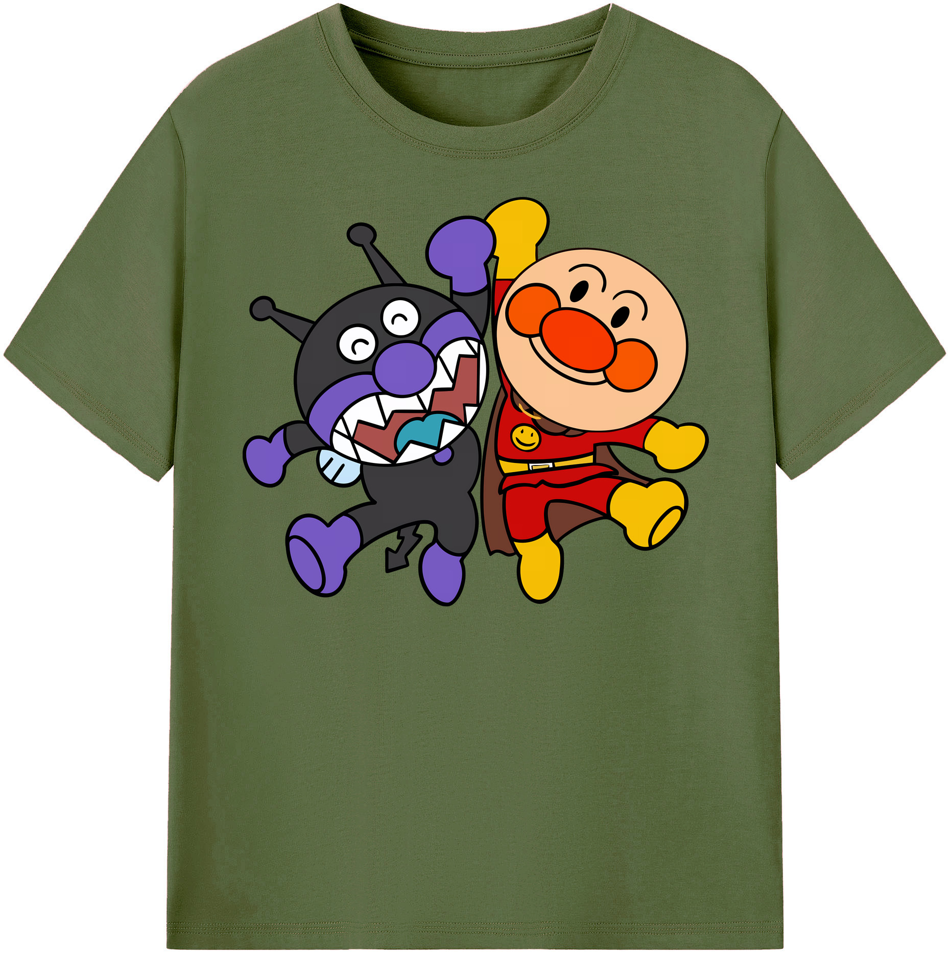（画像用） アンパンマン Anpanman 綿100％半袖Tシャツ（フロントプリント）